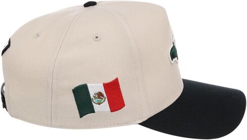 Rings & Crwns Mexico Country Pride Logo A-Frame Adjustable Snapback Cap (Chrome/Black, One Size) in Kuwait