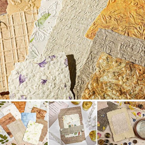 168 Pcs Textured Vintage Scrapbook Paper, 6 Themes Scrapbook Journaling Supplies, Embossed Designs Scrapbooking Kit Decorative Paper for Junk Journals, Card Making, Collage Art, Retro Crafts in Kuwait