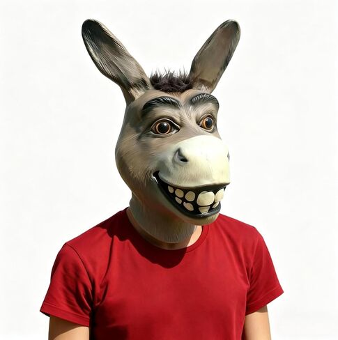 Donkey Mask for Adults - Latex Realistic Animal Head Mask for Halloween Carnival Masquerade Cosplay Party Props in Kuwait