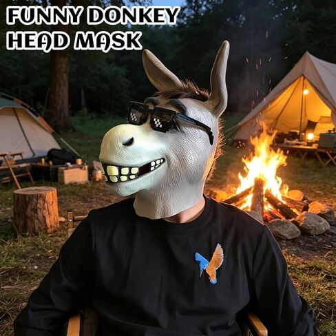Donkey Mask for Adults - Latex Realistic Animal Head Mask for Halloween Carnival Masquerade Cosplay Party Props in Kuwait