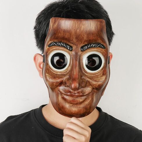 Tung Tung Tung Sahur Mask Italian Brainrot costume for Adults Full Face Halloween Cosplay Mask (Wood Style) in Saudi Arabia