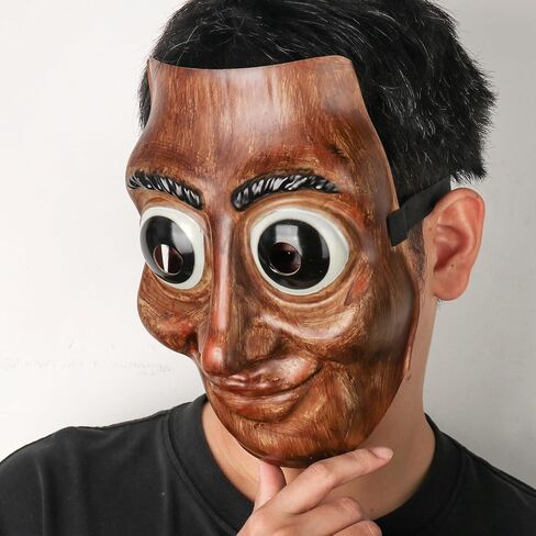 Tung Tung Tung Sahur Mask Italian Brainrot costume for Adults Full Face Halloween Cosplay Mask (Wood Style) in Saudi Arabia