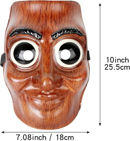 Tung Tung Tung Sahur Mask Italian Brainrot costume for Adults Full Face Halloween Cosplay Mask (Wood Style) in Saudi Arabia