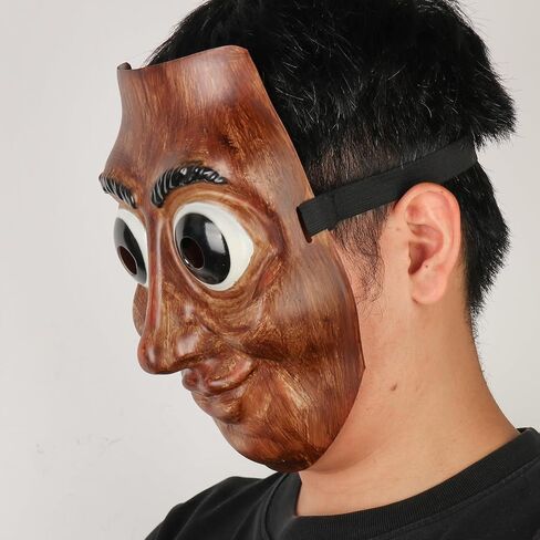 Tung Tung Tung Sahur Mask Italian Brainrot costume for Adults Full Face Halloween Cosplay Mask (Wood Style) in Saudi Arabia