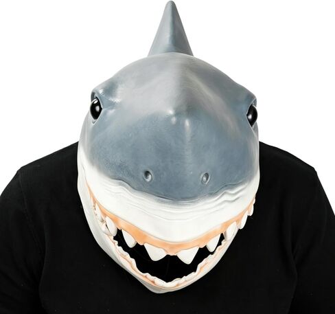 Deluxe Shark Mask, Novelty Funny Animal Mask for Adults, One Size, Natural Latex, Perfect for Halloween, Cosplay, and Costume Party. in Saudi Arabia