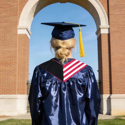 USA And Army Golden Crown Flag Graduation Stole,Satin Embroidery Graduation Sash for International Students,72 Inch Length. in Kuwait