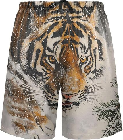 senya Summer Men's Sleep Shorts, American Police Flag Pajama Bottoms Pants in Kuwait
