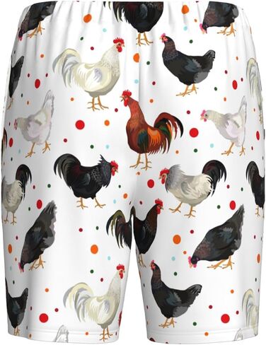 Siiuuol Chicken Roosters Pattern Men'S Pajama Shorts With Pockets Loose Fit Pjs Bottoms, Summer Loungewear in Saudi Arabia