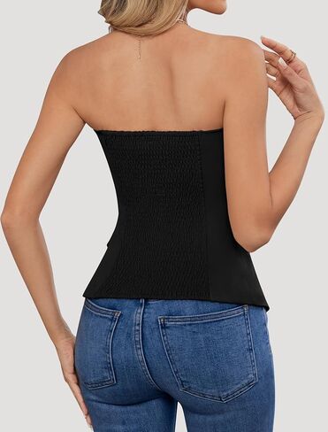 IWH Women's Summer Strapless Vest Tops Notched Neck Tube Tops Button Fitted Sleeveless Work Business Blazer Vest in Saudi Arabia