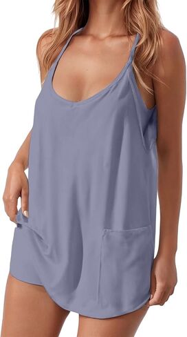 Mini Dress with Built in Shorts Women Cute Spaghetti Straps Tennis Workout Rompers Tennis Dress with Built in Shorts in Kuwait