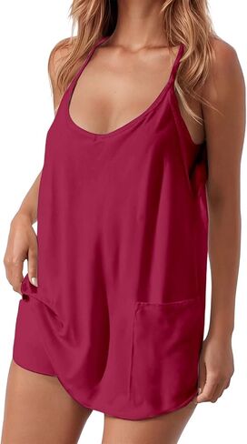 Mini Dress with Built in Shorts Women Cute Spaghetti Straps Tennis Workout Rompers Tennis Dress with Built in Shorts in Kuwait