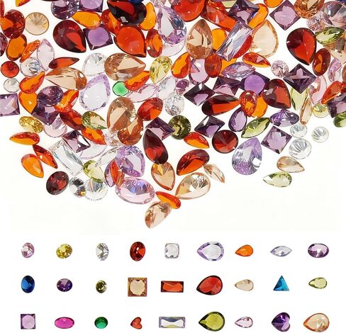 200Pcs Colored CZ Rhinestones - DIY Craft Kit 3/4/5/6mm Flatback Crystal Gems for Jewelry Making & Handmade Crafts in Saudi Arabia