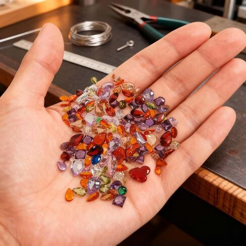 200Pcs Colored CZ Rhinestones - DIY Craft Kit 3/4/5/6mm Flatback Crystal Gems for Jewelry Making & Handmade Crafts in Saudi Arabia