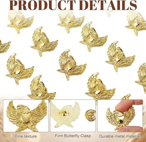 100 Pcs Eagle Chenille Pins Flying Gold Color Eagle Lapel Pin Decorations for Coats Suit Jackets and Lanyards Men Women in Saudi Arabia
