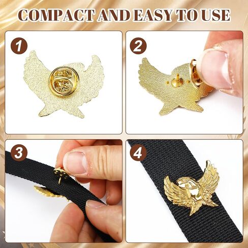 100 Pcs Eagle Chenille Pins Flying Gold Color Eagle Lapel Pin Decorations for Coats Suit Jackets and Lanyards Men Women in Saudi Arabia