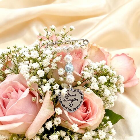 Something Blue Charm for Bonus Daughter, Bridal Bouquet Charm for Bride to Be, Wedding Day Bridal Gifts for Daughter in Law in Saudi Arabia