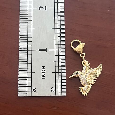 AMOBESTER Gold Plate Hummingbird Clip on Charm Animal Bird Zipper Pull Charm With Lobster Clasp for Necklace Bracelet in Kuwait