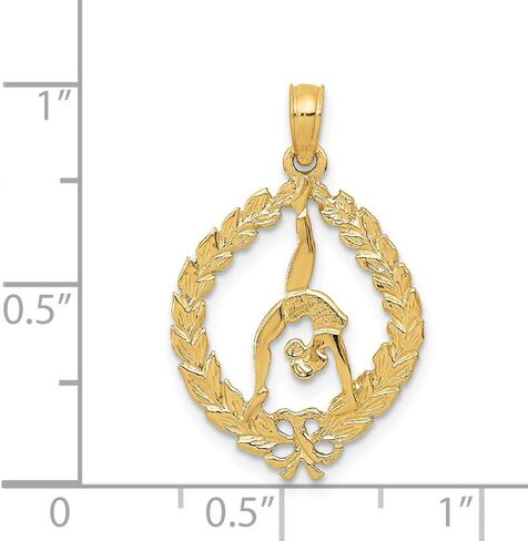 FJC Finejewelers سحر لاعبة جمباز مصقول من الذهب الأصفر عيار 14 قيراطًا in Kuwait