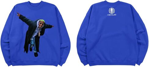 Kid Cudi Official Cobalt Blue Crewneck Dual-Sided Sweatshirt Unisex in Saudi Arabia