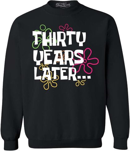 shop4ever Thirty Years Later Born in 1996 30th Birthday Crewneck Sweatshirts 30 Year Old in Kuwait