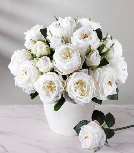 florisso Light Pink Peony Artificial Flowers - 11 Branches Silk Peonies for Vase Arrangements, Wedding Decor & Living Room Accents (Faux Flowers) in Saudi Arabia