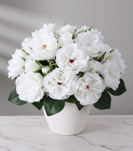 florisso Light Pink Peony Artificial Flowers - 11 Branches Silk Peonies for Vase Arrangements, Wedding Decor & Living Room Accents (Faux Flowers) in Saudi Arabia