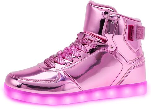 Kids LED Light Up Shoes, Fashion High Top LED Sneakers USB Rechargeable Glowing Luminous Shoes for Boys Girls Toddler Child in Kuwait