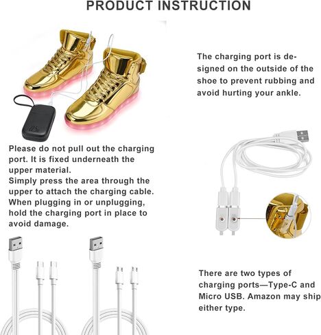 Kids LED Light Up Shoes, Fashion High Top LED Sneakers USB Rechargeable Glowing Luminous Shoes for Boys Girls Toddler Child in Kuwait