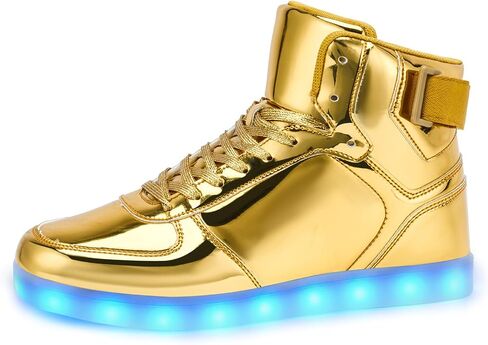Kids LED Light Up Shoes, Fashion High Top LED Sneakers USB Rechargeable Glowing Luminous Shoes for Boys Girls Toddler Child in Kuwait