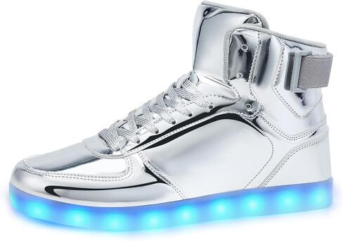 Kids LED Light Up Shoes, Fashion High Top LED Sneakers USB Rechargeable Glowing Luminous Shoes for Boys Girls Toddler Child in Kuwait
