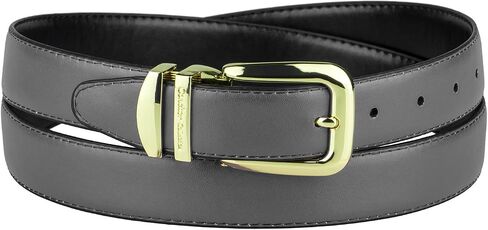 Reversible Belt Solid Colors & Black Bonded Leather Gold-Tone Buckle XL in Kuwait