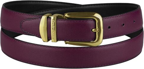 Reversible Belt Solid Colors & Black Bonded Leather Gold-Tone Buckle XL in Kuwait