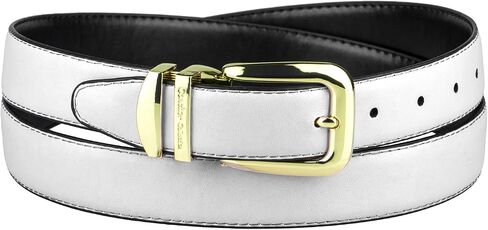 Reversible Belt Solid Colors & Black Bonded Leather Gold-Tone Buckle XL in Kuwait