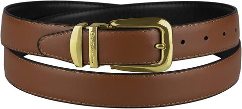 Reversible Belt Solid Colors & Black Bonded Leather Gold-Tone Buckle XL in Kuwait