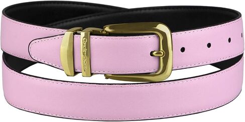 Reversible Belt Solid Colors & Black Bonded Leather Gold-Tone Buckle XL in Kuwait