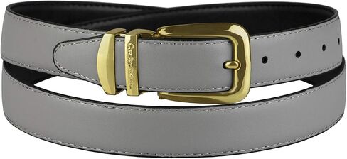 Reversible Belt Solid Colors & Black Bonded Leather Gold-Tone Buckle XL in Kuwait