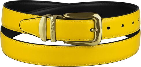 Reversible Belt Solid Colors & Black Bonded Leather Gold-Tone Buckle XL in Kuwait
