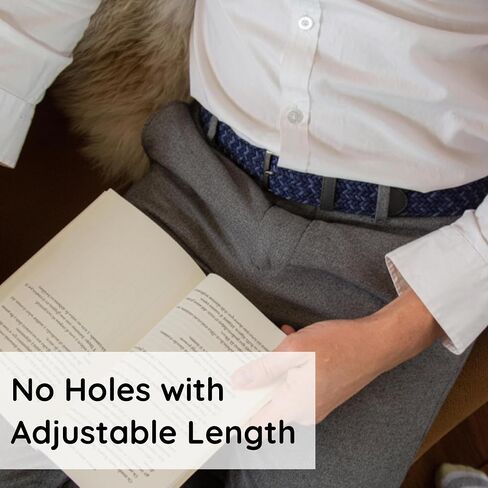 Golf Belts for Men - Classic Braided Belt for Jeans, Pants and Slacks, Gifts for Him (Indigo) in Saudi Arabia