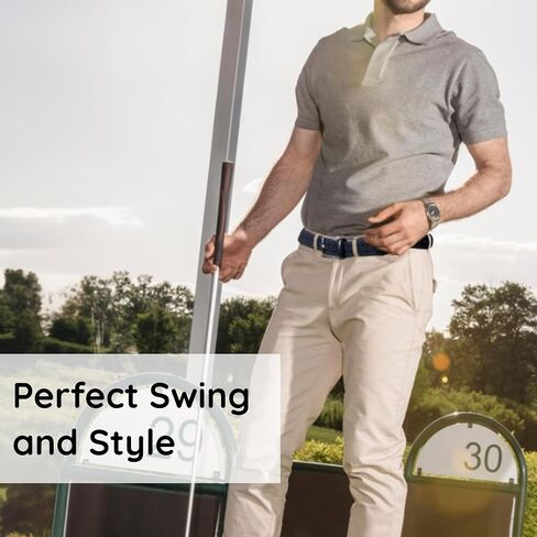 Golf Belts for Men - Classic Braided Belt for Jeans, Pants and Slacks, Gifts for Him (Indigo) in Saudi Arabia