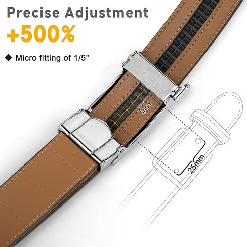 ITIEZY Click Ratchet Belts for Men, Adjustable Leather Dress Belt for Business Casual Jeans - Trim to Fit (35mm) in Saudi Arabia