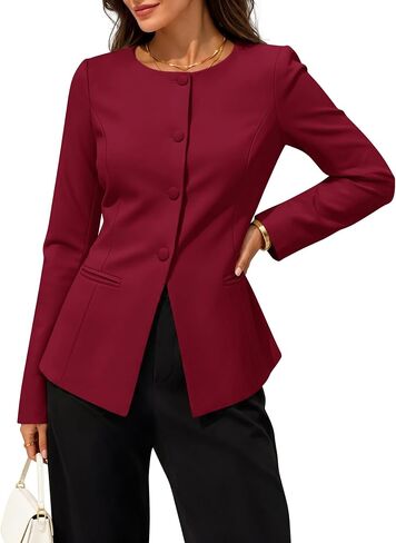 ZESICA Womens Business Casual Blazers Fall Long Sleeve Button Suit Jackets Office Work Outfits Fitted Blazer Clothes 2026 in Kuwait