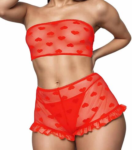 Sheer Lingerie Sets For Women Sexy, See Through Strapless Lace Bra And Panty Sets For Women, Onesize 2-8 in Kuwait