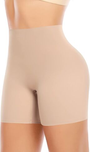 Werena Seamless Shaping Boyshorts Panties for Women Boy Shorts Under Dress Shapewear Shorts Tummy Control Underwear(A1# Beige (no Shaping), Medium) in Kuwait