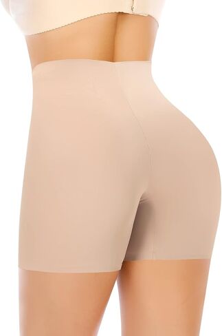 Werena Seamless Shaping Boyshorts Panties for Women Boy Shorts Under Dress Shapewear Shorts Tummy Control Underwear(A1# Beige (no Shaping), Medium) in Kuwait