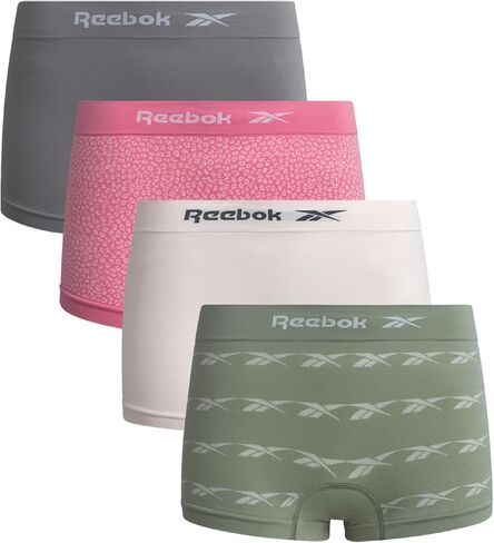 Reebok Womens Boyshorts - 4 Pack Tag Free Seamless Boyshort Underwear for Women with Relaxed Waistband 4" Inseam in Kuwait