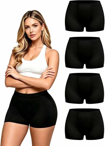 Cotton Boyshorts Underwear for Women, 2-Inch Leg Boyshort Panties, Anti Chafing Soft Stretchy Full Coverage 4 Pack in Kuwait