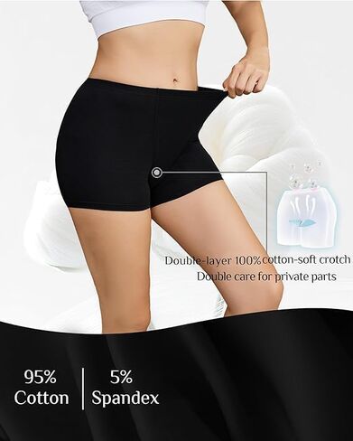 Cotton Boyshorts Underwear for Women, 2-Inch Leg Boyshort Panties, Anti Chafing Soft Stretchy Full Coverage 4 Pack in Kuwait