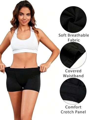 Cotton Boyshorts Underwear for Women, 2-Inch Leg Boyshort Panties, Anti Chafing Soft Stretchy Full Coverage 4 Pack in Kuwait