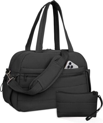 Urbanstand Gym Bag for Women, Lightweight Duffle Bag for Travel with Wet Pocket, TSA Friendly Carry On Duffel Bag for Weekender, Sports, Work, Yoga, Fitness - Black in Kuwait