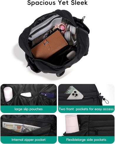 Urbanstand Gym Bag for Women, Lightweight Duffle Bag for Travel with Wet Pocket, TSA Friendly Carry On Duffel Bag for Weekender, Sports, Work, Yoga, Fitness - Black in Kuwait